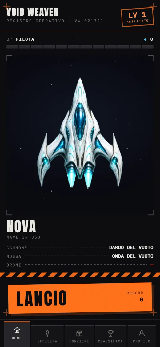 Schermata iniziale